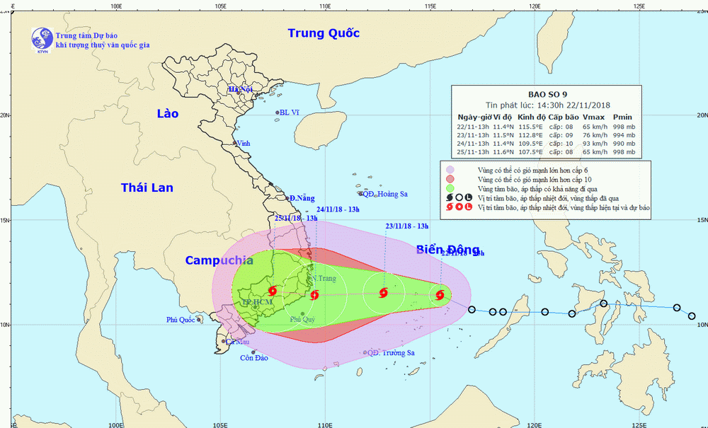 Áp thấp nhiệt đới đã mạnh lên thành cơn bão số 9 trên Biển Đông ảnh 1