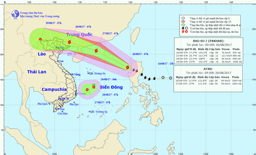 Thông tin mới nhất về bão số 7 và áp thấp nhiệt đới trên Biển Đông ảnh 1