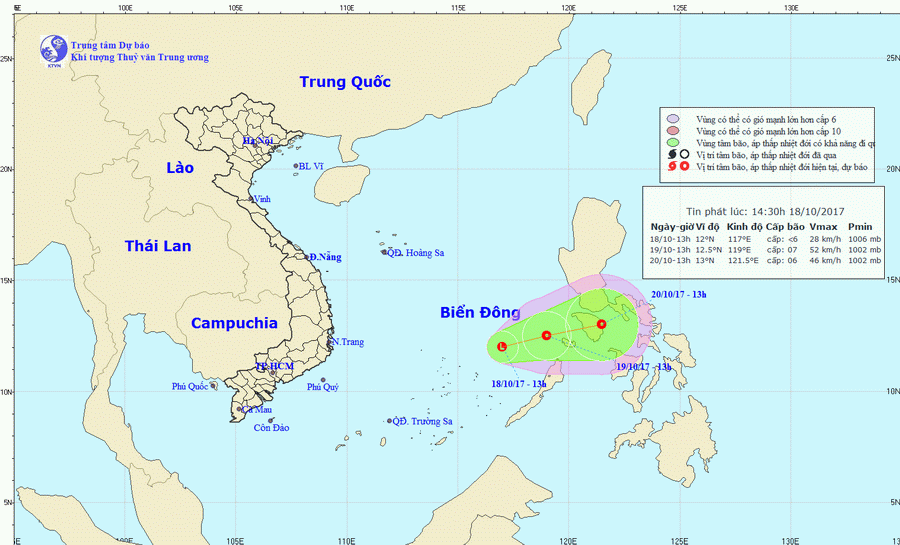 Hình thành vùng áp thấp trên khu vực phía Đông Bắc quần đảo Trường Sa ảnh 1