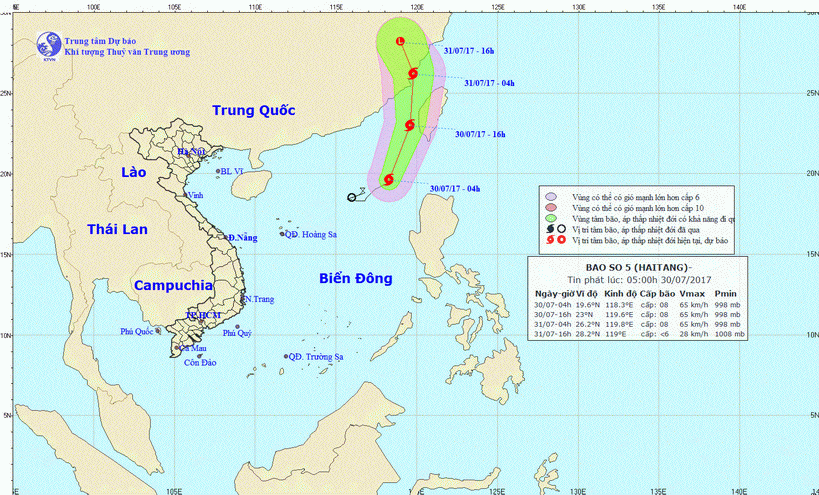 Những thông tin mới nhất về diễn biến cơn bão số 5 trên Biển Đông ảnh 1