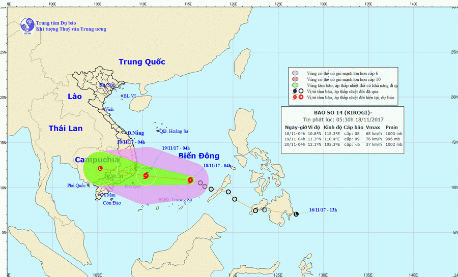 Áp thấp nhiệt đới trên Biển Đông đã mạnh lên thành cơn bão số 14 ảnh 1