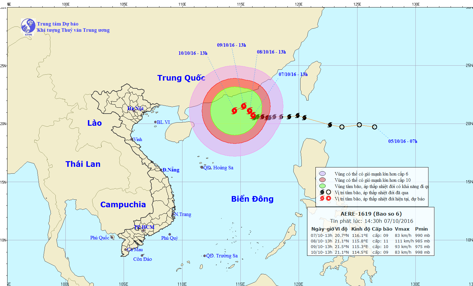 Bão số 6 liên tục đổi hướng di chuyển, tâm bão cách Hoàng Sa 600km ảnh 1