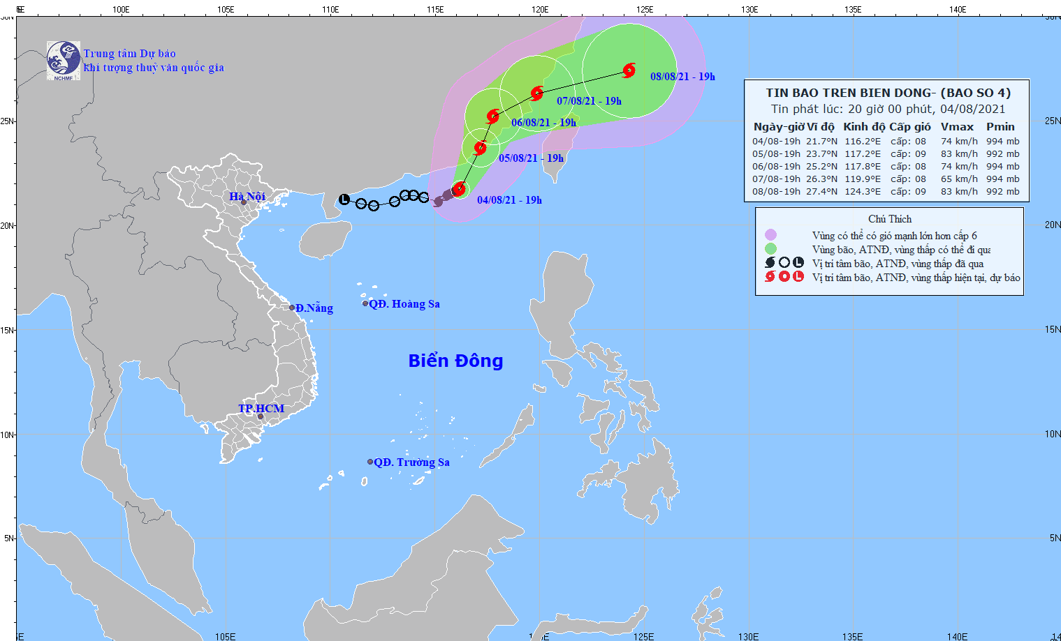 Bão số 4 có khả năng mạnh thêm, gây thời tiết nguy hiểm trên biển ảnh 1