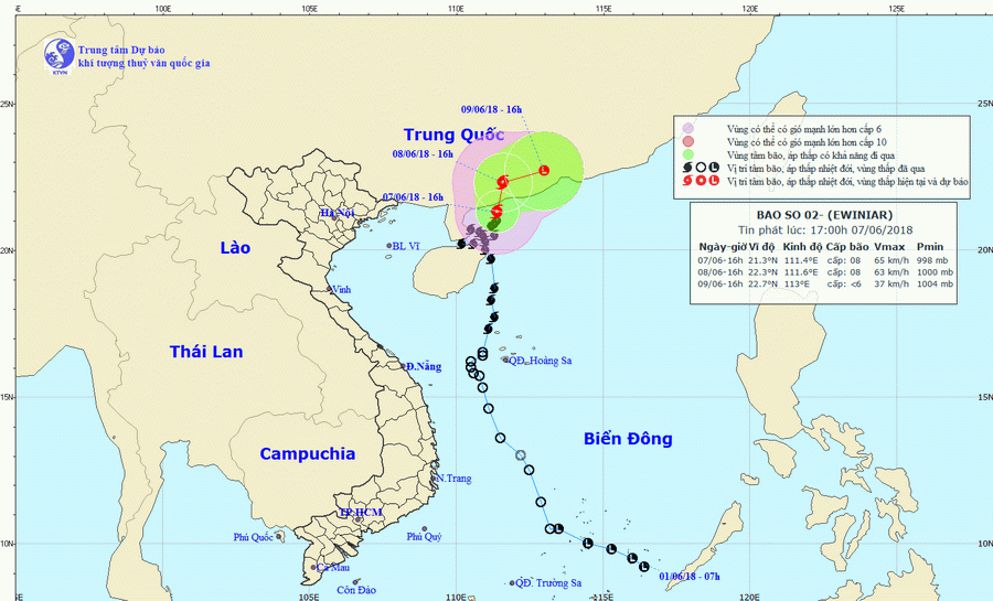 Những thông tin mới nhất về đường đi và ảnh hưởng của bão số 2 ảnh 1
