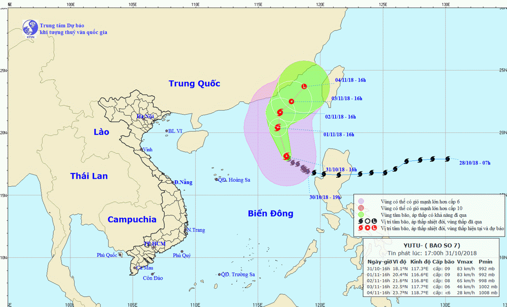 Bão số 7 di chuyển chậm theo hướng Bắc Tây Bắc, gió giật cấp 12 ảnh 1