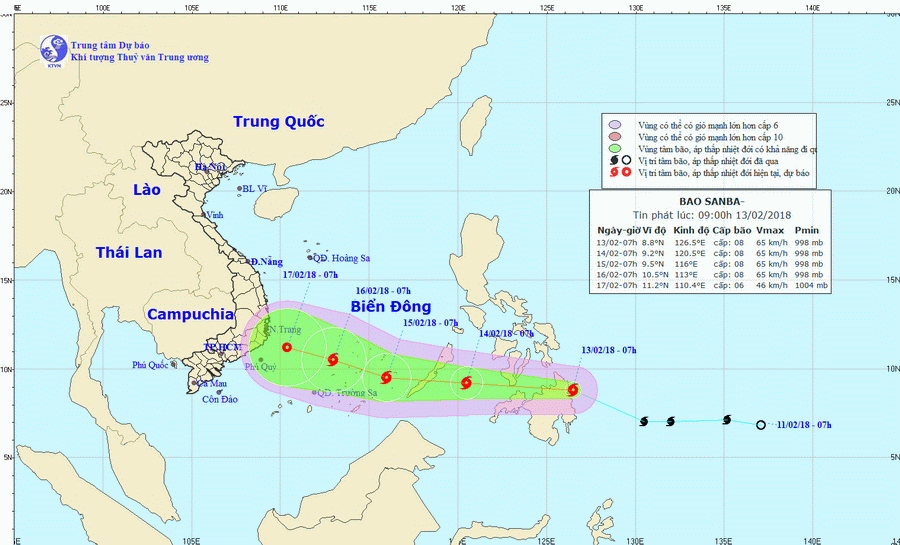 Những thông tin mới nhất về diễn biến của cơn bão mạnh Sanba ảnh 1