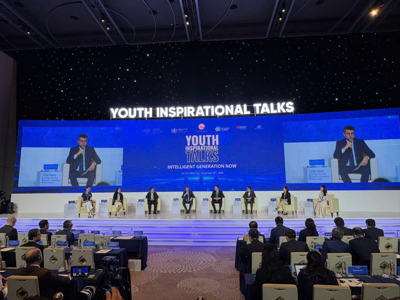 Talkshow truyền cảm hứng với chủ đề “Thế hệ thông minh đương thời - Intelligent Generation NOW” 2025 thu hút diễn giả trong và ngoài nước. (Ảnh: PV/Vietnam+)