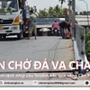 Cận cảnh vụ sà lan chở đá va chạm làm lệch nhịp cầu Nhiếm bắc qua sông Cần Thơ