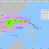 Hướng di chuyển của bão Trami. (Nguồn: Trung tâm Dự báo Khí tượng Thủy văn Quốc gia)
