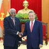 Tổng Bí thư Tô Lâm tiếp Chủ tịch Quốc hội Cuba Esteban Lazo Hérnandez. (Ảnh: Thống Nhất/TTXVN)
