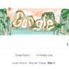 Google đã đặt hình ảnh biểu tượng tạm thời (Doodle) trên trang chủ là bức tranh minh họa sống động về cảnh Vịnh Hạ Long.