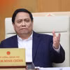 Thủ tướng Phạm Minh Chính chủ trì Phiên họp Chính phủ chuyên đề xây dựng pháp luật tháng 12. (Ảnh: Dương Giang/TTXVN)
