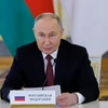 Tổng thống Nga Vladimir Putin phát biểu tại thủ đô Moskva ngày 8/5. (Ảnh: AFP/TTXVN)