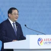 Thủ tướng Lào, Chủ tịch ASEAN 2024 Sonexay Siphandone phát biểu bế mạc Hội nghị Cấp cao Hiệp hội các quốc gia Đông Nam Á (ASEAN) lần thứ 44, 45 và các hội nghị cấp cao liên quan. (Ảnh: Dương Giang/TTXVN)