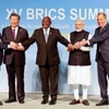 Lãnh đạo các nước thành viên BRICS chụp ảnh chung tại Hội nghị thượng đỉnh ở Johannesburg, Nam Phi ngày 23/8/2023. (Ảnh: Getty Images/TTXVN)