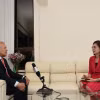 Tổng Bí thư Đảng Lao động Mexico (PT) Alberto Anaya Guitiérrez trả lời phóng vấn của phóng viên Cơ quan thường trú Thông tấn xã Việt Nam tại Mexico. (Ảnh: Phi Hùng/TTXVN)