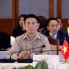 Bộ trưởng Tài chính Hồ Đức Phớc tại Hội nghị Bộ trưởng Tài chính ASEAN lần thứ 28. (Ảnh: Phạm Kiên/TTXVN)