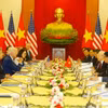 Chiều 10/9/2023, tại Văn phòng Trung ương Đảng, Tổng Bí thư Nguyễn Phú Trọng hội đàm với Tổng thống Hợp chúng quốc Hoa Kỳ Joseph R. Biden, Jr. thăm cấp Nhà nước tới Việt Nam. (Ảnh: Trí Dũng/TTXVN)