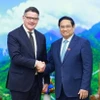 Thủ tướng Phạm Minh Chính tiếp Thủ hiến bang Hessen (Đức) Boris Rhein. (Ảnh: Dương Giang/TTXVN)