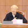Tổng Bí thư Nguyễn Phú Trọng phát biểu kết luận phiên họp. (Ảnh: Trí Dũng/TTXVN)