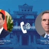 Bộ trưởng Bộ Ngoại giao Bùi Thanh Sơn điện đàm với Thượng Nghị sỹ Jeff Merkley, Chủ tịch Tiểu ban Nội vụ, Môi trường và các cơ quan liên quan thuộc Ủy ban Chuẩn chi Thượng viện Hoa Kỳ. (Ảnh: TTXVN phát)