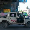 Cảnh sát Haiti gác tại thủ đô Port-au-Prince. (Ảnh: AFP/TTXVN)