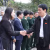 Chủ tịch nước Lương Cường với cán bộ, cử tri huyện Thường Xuân, Thanh Hóa. (Ảnh: Lâm Khánh/TTXVN)