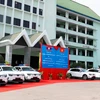Hình ảnh một số ôtô trong số 20 chiếc được viện trợ để cho Lào để phục vụ công tác bảo vệ Hội nghị cấp cao ASEAN 44-45 và các hội nghị liên quan. (Ảnh: Phạm Kiên/TTXVN)
