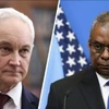 Bộ trưởng Quốc phòng Nga Andrei Belousov và người đồng cấp Mỹ Lloyd Austin. (Ảnh: GettyImages)