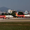 Trong ảnh: Máy bay của Hãng hàng không Vietjet tại sân bay Đà Nẵng. (Ảnh: Ngọc Hà/TTXVN)