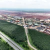 Dự án sân bay Long Thành nhìn từ đường cao tốc Thành phố Hồ Chí Minh-Long Thành-Dầu Giây. (Ảnh: Hồng Đạt/TTXVN)