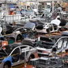 Dây chuyền lắp ráp xe ôtô năng lượng mới ở Quảng Châu, tỉnh Quảng Đông (Trung Quốc). (Ảnh: THX/TTXVN)