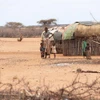 Người dân tại khu vực bị ảnh hưởng bởi hạn hán ở thị trấn Laisamis, Marsabit (Kenya), hồi tháng Tám năm ngoái. (Ảnh: THX/TTXVN)