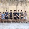 Cơ quan chức năng lấy lời khai các đối tượng trong vụ lừa đảo chiếm đoạt tài sản. (Nguồn: Công an tỉnh Hà Nam)