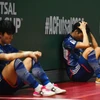 Nỗi buồn của các cầu thủ Nhật Bản sau khi sớm thành cựu vương Futsal châu Á.