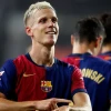 Dani Olmo giúp Barcelona chiến thắng ngay trong trận ra mắt. (Nguồn: Getty Images)