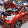 Dây chuyền sản xuất ô tô của Hyundai Thành Công. (Ảnh: Đức Phương/TTXVN)