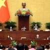 Phó Chủ tịch Quốc hội Nguyễn Khắc Định điều hành phiên họp. (Ảnh: An Đăng/TTXVN)