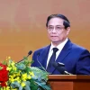 Thủ tướng Phạm Minh Chính phát biểu tri ân người có công với cách mạng. (Ảnh: Dương Giang/TTXVN)