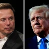 Cựu Tổng thống Donald Trump (phải) và tỷ phú Elon Musk. (Nguồn: Bloomberg)