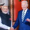 Thủ tướng Ấn Độ Narendra Modi (trái) và Tổng thống Mỹ Joe Biden tại cuộc gặp ở bang Delaware ngày 21/9/2024. (Ảnh: ANI/TTXVN)