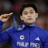 Carlos Edriel Yulo giành huy chương Vàng tại Olympic Paris 2024. (Nguồn: Reuters)