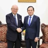 Phó Thủ tướng Trần Lưu Quang tiếp Cố vấn đặc biệt Liên minh Nghị sỹ Hữu nghị Việt Nhật Takebe Tsutomu. (Ảnh: Minh Đức/TTXVN)