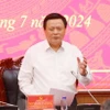 Ông Nguyễn Xuân Thắng phát biểu tại buổi làm việc. (Ảnh: Trung Kiên/TTXVN)