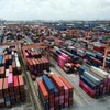 Kho bãi chứa container tại cảng Tân Vũ, Hải Phòng. (Ảnh: Tuấn Anh/TTXVN)