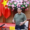 Thủ tướng Phạm Minh Chính phát biểu chỉ đạo. (Ảnh: Dương Giang/TTXVN)