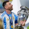 Lionel Messi ăn mừng chức vô địch Copa America 2024. (Nguồn: AP)