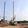 Thi công cao tốc Châu Đốc - Cần Thơ - Sóc Trăng đoạn qua An Giang. (Ảnh: Thanh Sang/TTXVN)