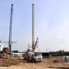 Thi công cao tốc Châu Đốc - Cần Thơ - Sóc Trăng đoạn qua An Giang. (Ảnh: Thanh Sang/TTXVN)