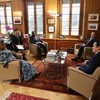 Đại sứ Mai Phan Dũng cùng Tổng giám đốc WTO Ngozi Okonjo-Iweala. (Ảnh: Anh Hiển/TTXVN)